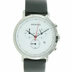 Bering Unisex Analog Quarz Classic Collection Armbanduhr mit Kalbsleder Armband und Saphirglas 10540-404