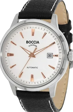 Boccia Herren-Armbanduhr Analog Automatik Leder 3586-03
