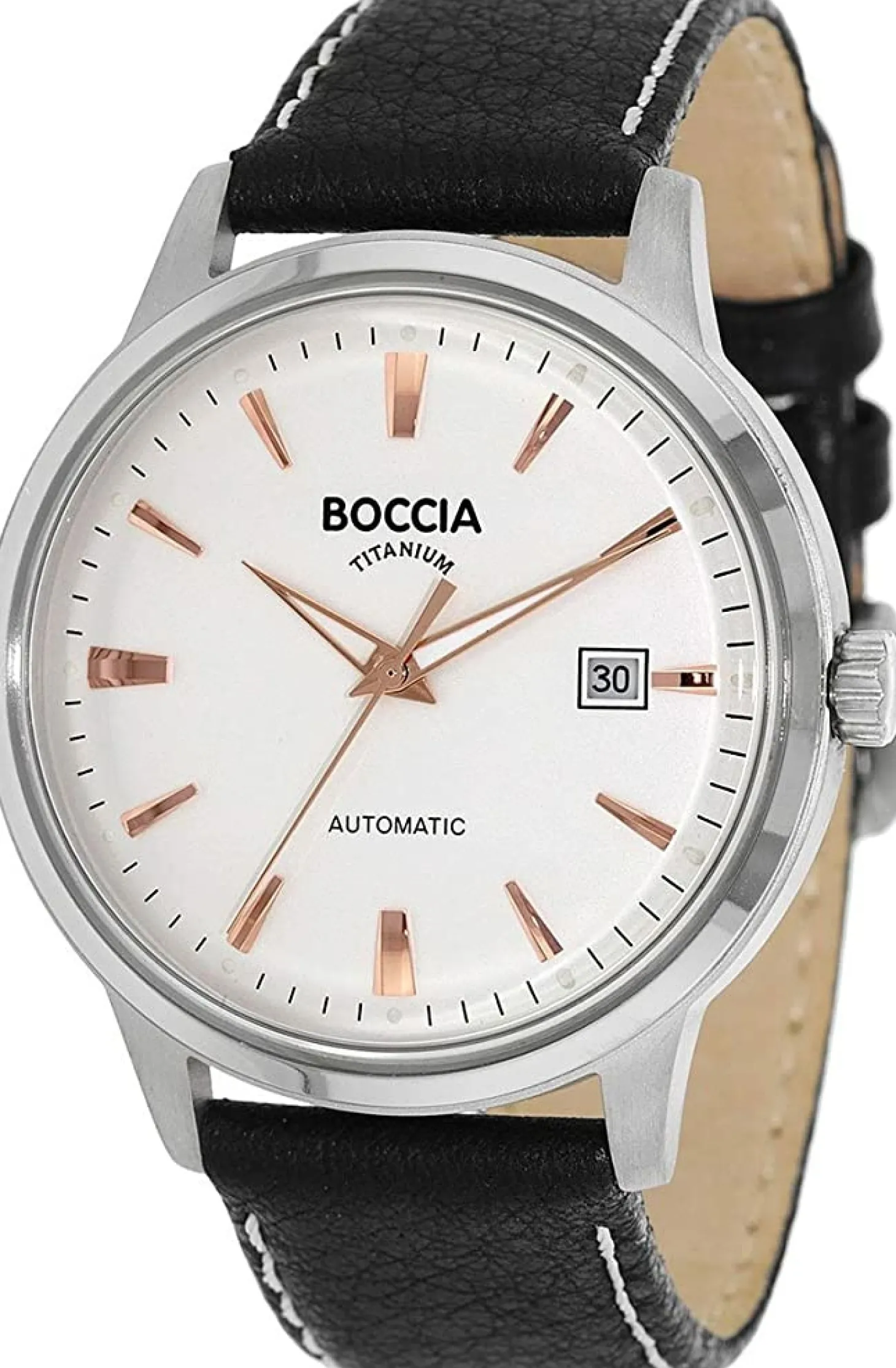Boccia Herren-Armbanduhr Analog Automatik Leder 3586-03