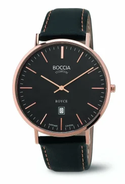Boccia Herren-Armbanduhr Analog Quarz Leder 3589-05