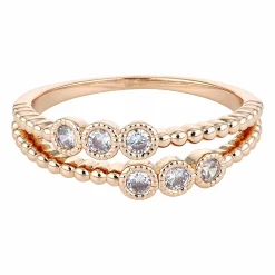 Buckley London Messing rotvergoldet Kristalle Ring 41676923240542