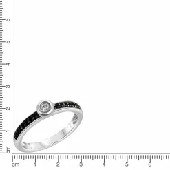 Celesta Silber 925 Silber rhodiniert mit Zirkonia weiß und schwarz Ring 41679095824478