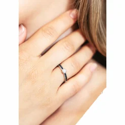 Celesta Silber 925 Silber rhodiniert mit Zirkonia weiß und schwarz Ring 41679095824478