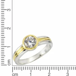Celesta Silber 925 Sterling Silber zweifarbig Zirkonia Ring 41675996495966