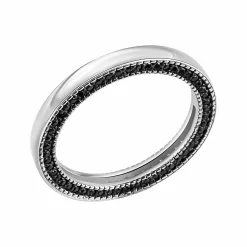 Celesta Silber Silber 925 rhodiniert mit 104 schwarzen Zirkonia-Steinen Ring 41679094644830