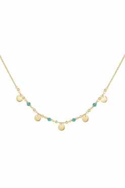 Collier 925 Silber vergoldet Amazonit Plättchen 41185005568094