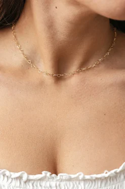 Collier 925 Silber vergoldet Herzchenkette Choker 41184836976734
