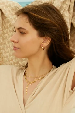 Collier 925 Silber vergoldet Kette Y-Kette Kaffeebohnenkette 41184833372254