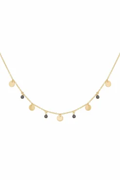 Collier 925 Silber vergoldet Hämatit Plättchen 41185002750046