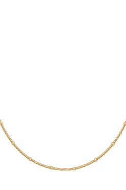 Collier 925 Silber vergoldet Schlangenkette rund mit Kugeln 41184839598174