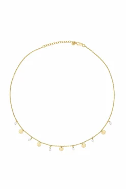 Collier 925 Silber vergoldet Chalcedon Plättchen 41185003602014