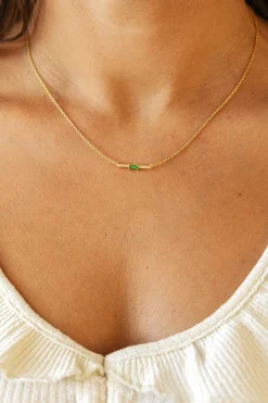 Collier 925 Silber vergoldet grüner Glasstein und Zirkonia 41185180745822