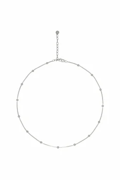 Collier 925/- Sterling Silber Schlangenkette vierseitig diamantiert mit Kugeln rhodiniert 41184786448478