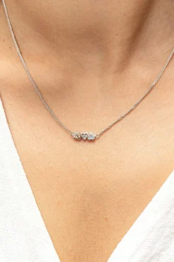 Collier 925/- Sterling Silber rhodiniert Zirkonia Herzen 41183977013342