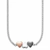 Collier 925/- Sterling Silber tricolor Herz 41183977439326