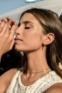 Collier 925/- Sterling Silber Schlangenkette vierseitig diamantiert mit Kugeln vergoldet 41184787431518