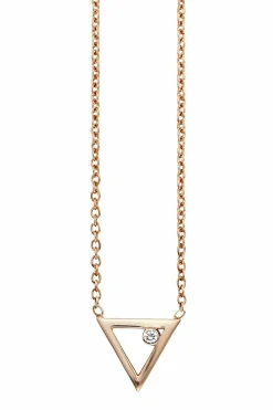 Collier 925 Sterling Silber rosé vergoldet Zirkonia Dreieck 41184290766942