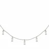 Collier 925/- Sterling Silber rhodiniert Anhänger Zirkonia Baguette 41184797622366