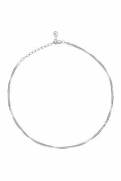 Collier Choker 925/- Sterling Silber Venezianer Kette rhodiniert zweireihig 41184676741214