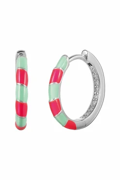 Creole 925 Silber rhodiniert Email in pink und tĂŒrkis 41185186349150