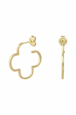 Creole 925 Sterling Silber gelb vergoldet Kleeblatt 41184976076894