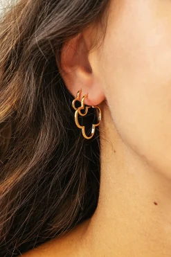 Creole 925 Sterling Silber gelb vergoldet Kleeblatt 41184976076894