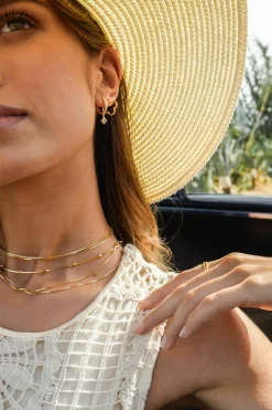 Creole 925 Sterling Silber gelb vergoldet Zirkonia Raute 41184943931486