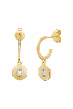 Creole 925 Sterling Silber gelb vergoldet Boho Zirkonia AnhÀnger 41185176092766