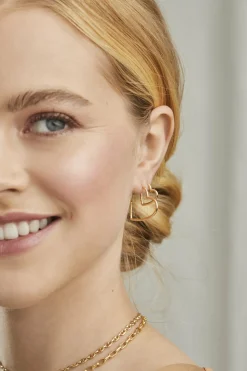 Creole 925 Sterling Silber gelb vergoldet Herz 41184970211422