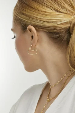 Creole 925 Sterling Silber gelb vergoldet Herz 41184970211422