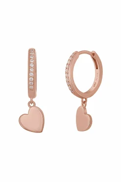 Creole 925 Sterling Silber rosé vergoldet Herz Zirkonia 41184872497246