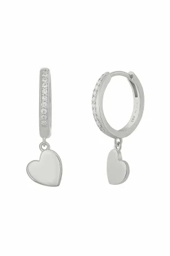 Creole 925 Sterling Silber rhodiniert Herz Zirkonia 41184873513054