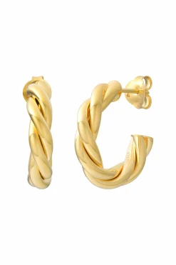 Creole 925 Sterling Silber vergoldet twisted medium 41185161117790