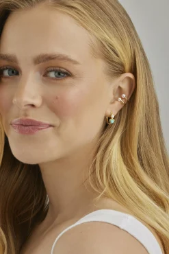 Creole 925 Sterling Silber vergoldet Dreieck Amazonit blau Achat weiß 41185021657182