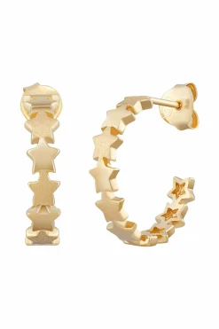 Creole 925 Sterling Silber vergoldet Sterne 41185089388638