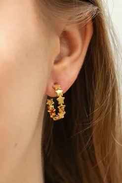 Creole 925 Sterling Silber vergoldet Sterne 41185089388638