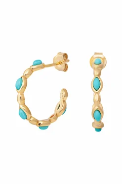 Creolen 925 Silber vergoldet Türkis 41185025359966