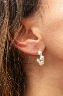 Creolen 925 Silber vergoldet mit Perlen 41185173274718