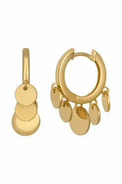 Creolen Boho dangling hoops 925 Sterling Silber vergoldet 41184637550686