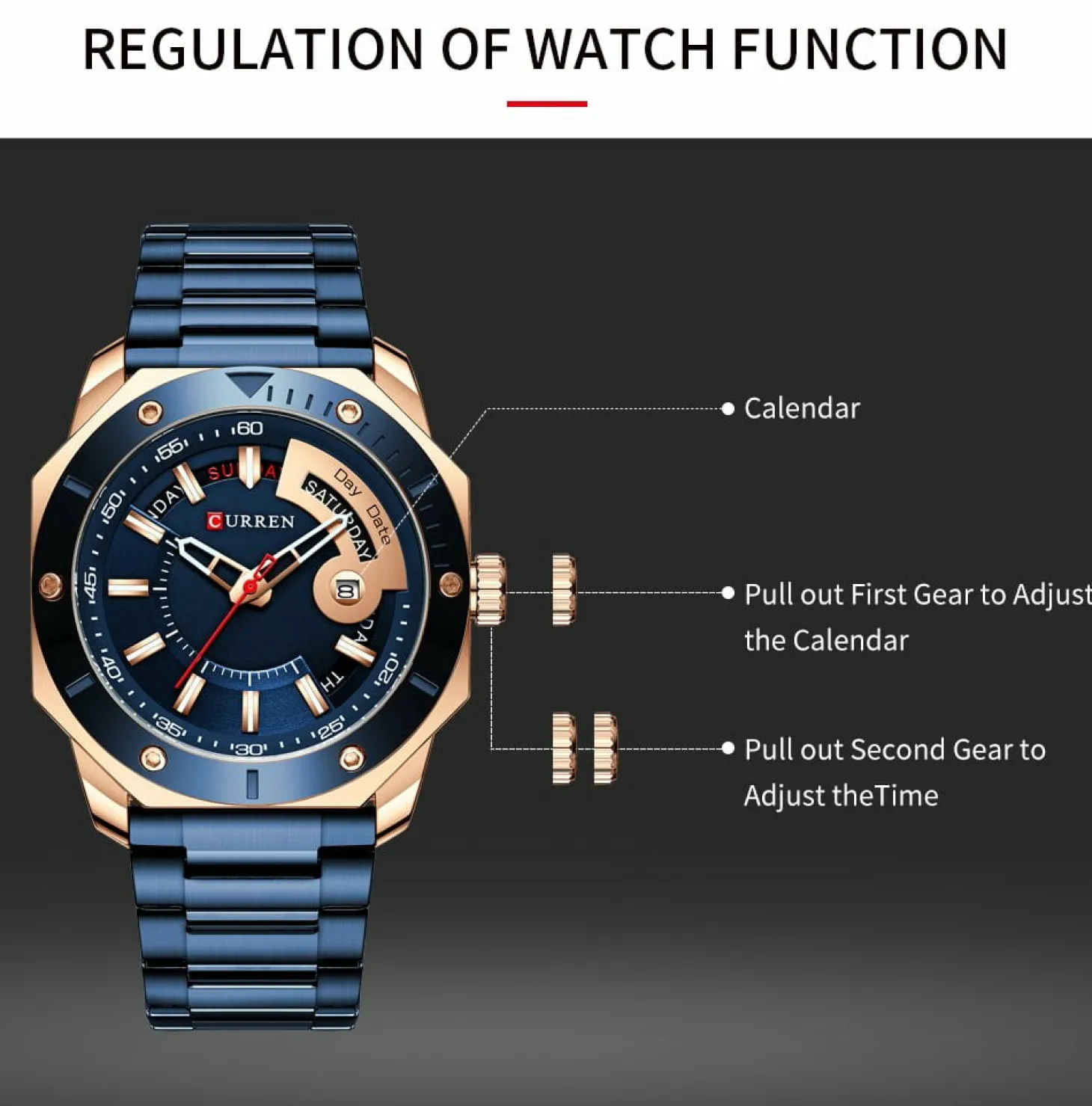 CURREN Men Quartz Wristwatch Stainless Steel 8344