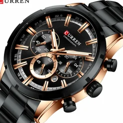 CURREN Men's Business Quartz Watch - Waterproof, Large Dial, Luminous Hands, Chronograph 8355