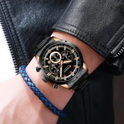 CURREN Men's Business Quartz Watch - Waterproof, Large Dial, Luminous Hands, Chronograph 8355