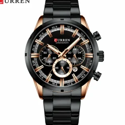 CURREN Men's Business Quartz Watch - Waterproof, Large Dial, Luminous Hands, Chronograph 8355