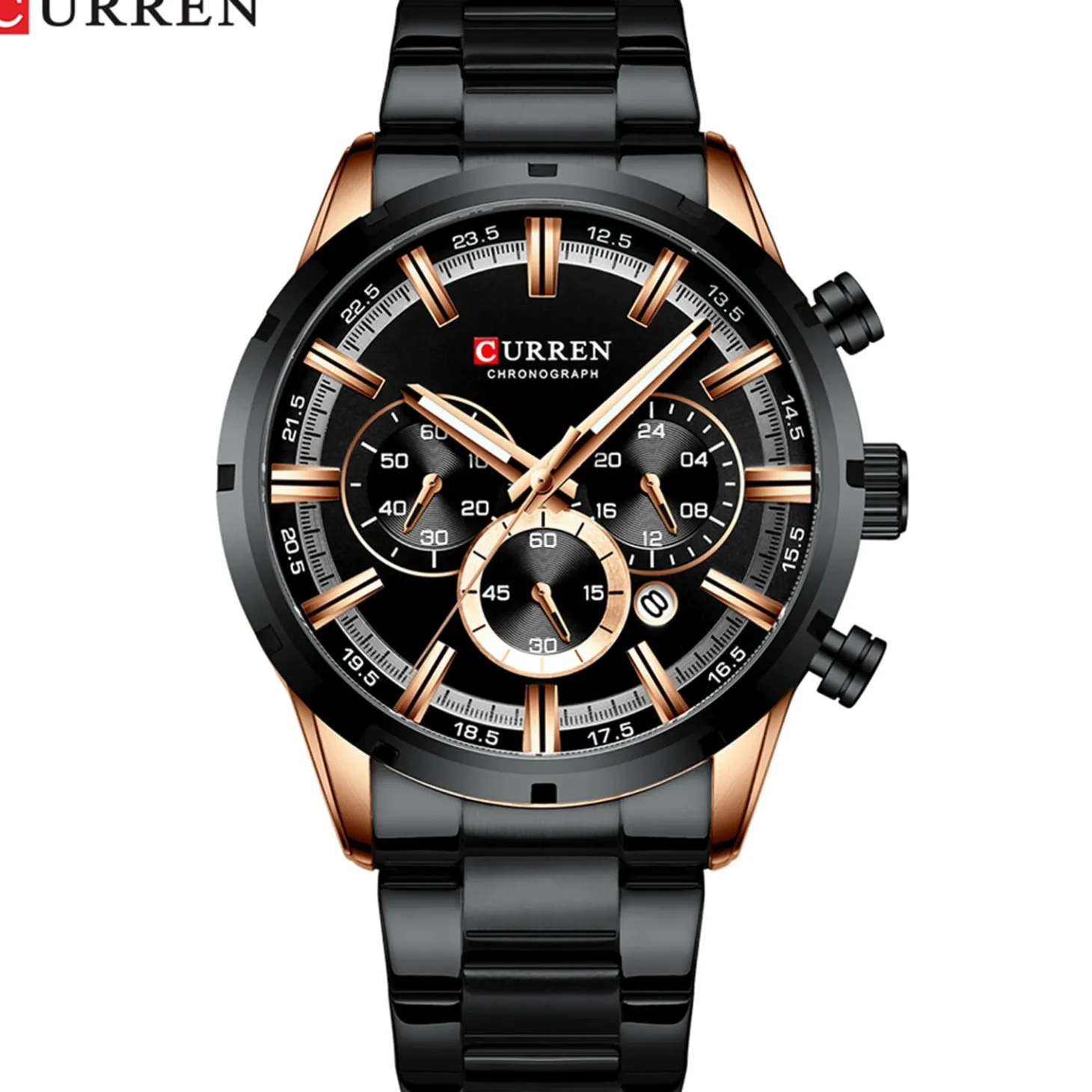 CURREN Men's Business Quartz Watch - Waterproof, Large Dial, Luminous Hands, Chronograph 8355