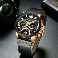 CURREN Men's Business Sport Watch 3ATM Waterproof Simple Design 8329