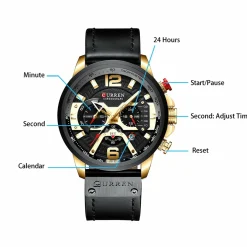 CURREN Men's Business Sport Watch 3ATM Waterproof Simple Design 8329