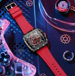 CURREN Men's Multi-Function Chronograph Quartz Watch with Silicone Strap and Date Display 8442