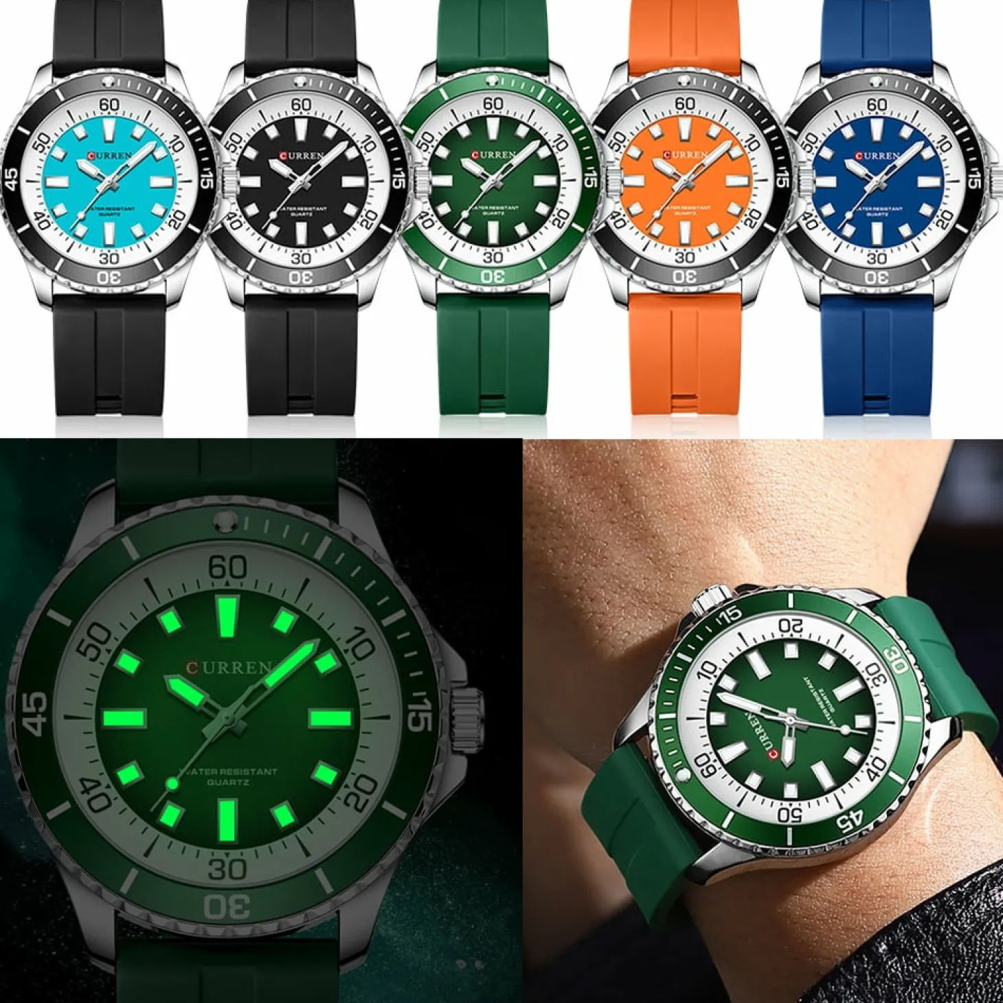 CURREN Men's Quartz Watch Casual Luminous Hands Wristwatch 8448