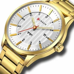 CURREN Men's Quartz Watch with Calendar - Classic Business Design, Stainless Steel Band 8316