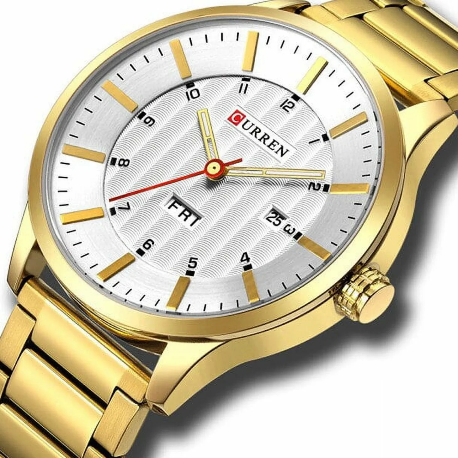 CURREN Men's Quartz Watch with Calendar - Classic Business Design, Stainless Steel Band 8316